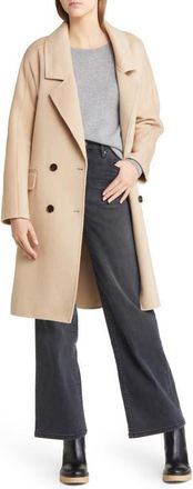 Rails Sloan Belted Wool Blend Overcoat in Sand at Nordstrom, Size Small