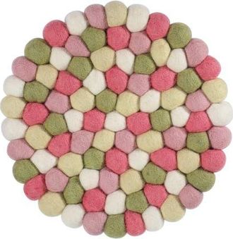 cilio Fair Trade Virgin Sheep Wool Trivet, Handcrafted in Nepal, 8.5-Inch Round in Orange at Nordstrom