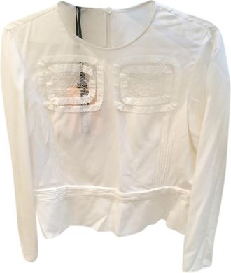 Rochas lace-insert silk blouse Size 40