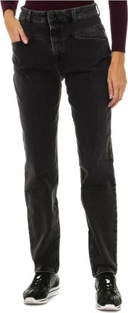 Armani Jeans Stretch denim jeans met logodetail - Dames - Regular Fit Jeans - Zwart - W27 - Denim - Jeans