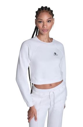 Converse Star Chevron Cropped Crewneck in White 10A at Nordstrom, Size X-Small