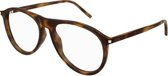 Saint Laurent Aviator Full Rim Eyeglasses - Beige
