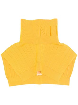 Nina Ricci turtleneck ribbed scarf - women - Viscose/Polyamide/Spandex/Elastane - One Size - Orange