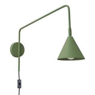 Wonderlamp Aplique de pared de acero verde lineal e14