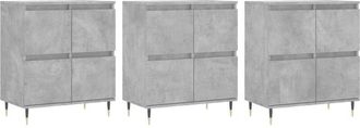 vidaXL Vidaxl - Aparadores 3 Uds Madera Contrachapada Gris Hormig&oacute;n