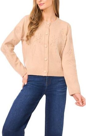 CeCe by Cynthia Steffe Floral Soutache Cardigan in Sandcastle at Nordstrom Rack, Size Xx-Small