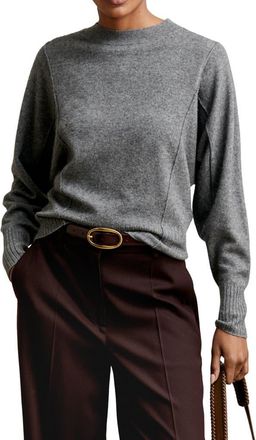 Reiss Suki Wool & Cashmere Blend Crewneck Sweater in Charcoal at Nordstrom, Size Small