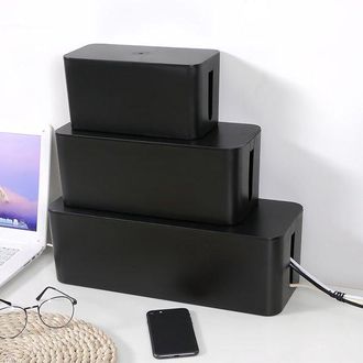 No Brand 3 Cajas Organizadoras De Cables, De Pl&aacute;stico Resistente Con 2 Aberturas Laterales Para Protecci&oacute;n Y Seguridad De La Entrada De Cables