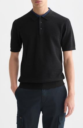 Scotch & Soda Structured Cotton Polo in Meteorite at Nordstrom, Size Xx-Large