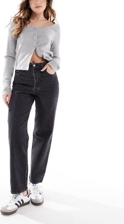 Levi's Ribcage - Jeans dritti alla caviglia nero slavato