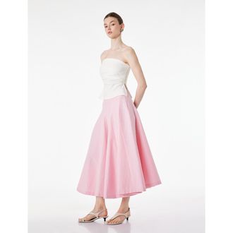 Koton A-Line Pleated Cotton Midi Skirt in Pink at Nordstrom, Size 10