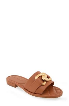 Aerosoles Big Charm Slide Sandal in Tan Pu Leather at Nordstrom Rack, Size 5.5