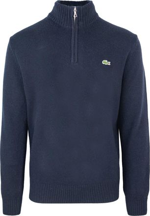 Lacoste Carded Wool Ribbed High-Neck Zip Sweater