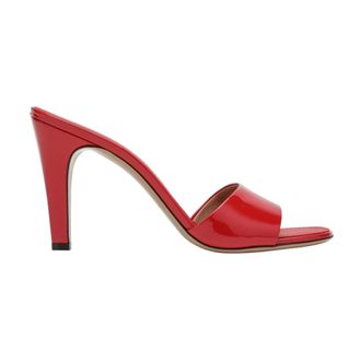 Ferragamo Heeled Mules, female, Red, Size: 10 1/2 US High Slide Heeled Mule