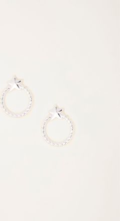 Fat Face FatFace Silver Tone Star Circle Stud Earrings