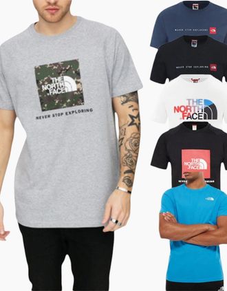 The North Face Mens The North Face Mens T Shirt Casual Summer Gym Tops Cotton Tee TNF Short Sleeve - Grey - Size: 36