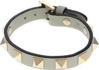Valentino Garavani Accessoires, unisex, Groen, ONE Size, Leer, Leren Armband Bijoux