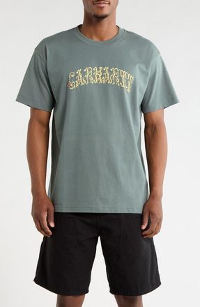 Carhartt Work in Progress Logo Organic Cotton Graphic T-Shirt in Velvet Green at Nordstrom, Size Xx-Large