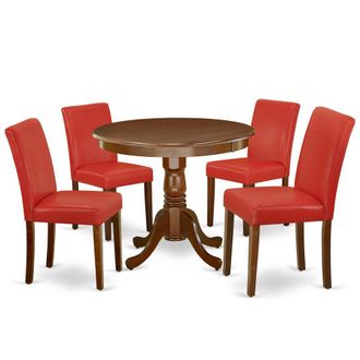 East West Furniture Dining Room Set Mahogany, ANAB5-MAH-72