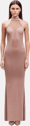 OW Collection SELIA Maxi Dress in Beige at Nordstrom, Size X-Small