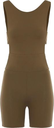 Live The Process Tuta corta Orbit con dettaglio cut-out - Marrone