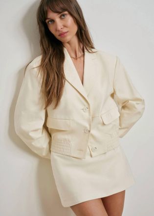 Favorite Daughter Farrah Classic Bomber Jacket In Cream