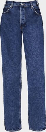 Anine Bing Roy Straight Split-Hem Jeans