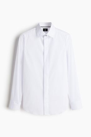 H&M Smokinghemd in Slim Fit - White