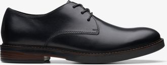 Clarks Mens Paulson Plain Black Leather Shoes - Size UK 10.5