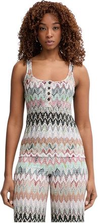 Missoni Gebreide top met patroon - Dames - Tops zonder mouwen - Veelkleurig - S - Katoen - Tops