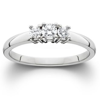 Pompeii3 1/2ct Three Stone Diamond Ring 14K White Gold