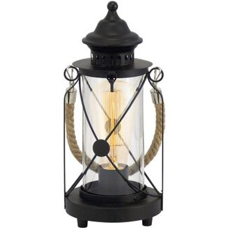 Eglo Lampada Da Tavolo Vintage Bradford Acciaio Nero 1 Luce E27