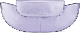 Behno Nadia Metallic Leather Clutch in Thistle at Nordstrom