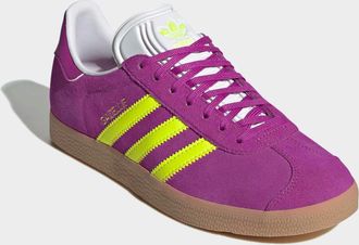 adidas Sneaker ADIDAS ORIGINALS GAZELLE, Damen, Gr. 38,5, lila (lila burst, solar gelb, sanftes wei&szlig;), Leder, Synthetik, Schuhe Sneaker