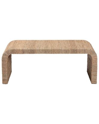 Baxton Studio Eviana Japandi Seagrass Waterfall Coffee Table