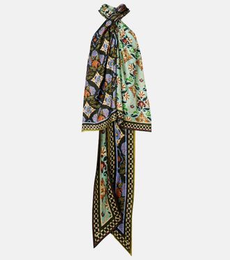 Alemais Cece floral silk halterneck top