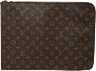 Louis Vuitton Pre-owned Canvas Clutch - Dames - Vintage Clutch - Bruin - ONE Size - Leer - Vintage