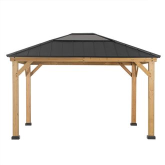 Sunjoy Direct Cenador De Madera De Cedro Bruri - 336cm X 394cm, Antracita