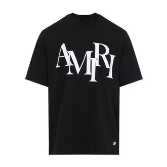 Amiri Cotton Staggered Logo T-Shirt