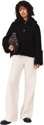 Maje Curly jacket in Black at Nordstrom, Size 34 Eu