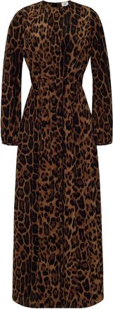 Adam Lippes Abito plissettato con stampa - Marrone