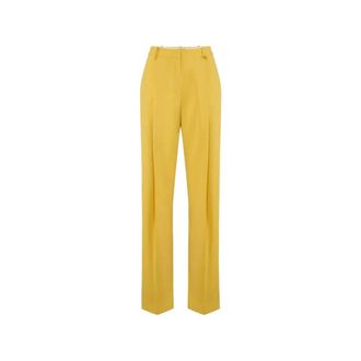 Elisabetta Franchi Straight Trousers, female, Yellow, Size: XS Pantalone SUN EV4