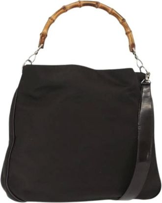 Gucci Pre-owned Shoulder Bags, female, Brown, Size: ONE SIZE Pre-owned Nylon Shoulder Bag