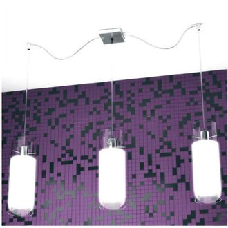 Top-Light Top-light - Sospensione Contemp Decentratori Cilinder Metallo Cromo Vetro Sat 3 Luci E27