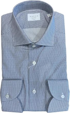 Xacus Updated overhemd met Franse kraag - Heren - Casual Overhemden - Blauw - 2XL - Leer - Overhemden