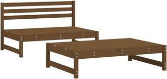 vidaXL 2 Piece Garden Lounge Set Honey Brown Solid Wood Pine Vidaxl