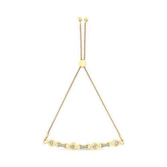 House of Brilliance Silver Channel Set Diamond Accent Twist Bolo Bracelet in Yellow Gold Over Silver at Nordstrom
