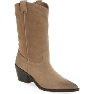 Steve Madden Stetson Suede Western Boot in Taupe Suede at Nordstrom Rack, Size 6.5