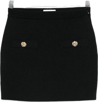 Balmain Button-embellished Knitted Mini Skirt