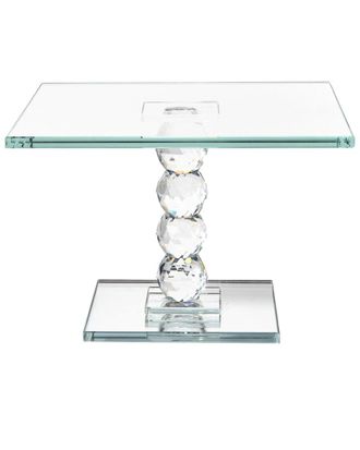 Jay Companies Exquisite 10in Crystal Dessert Stand with Mirror Pedestal Base